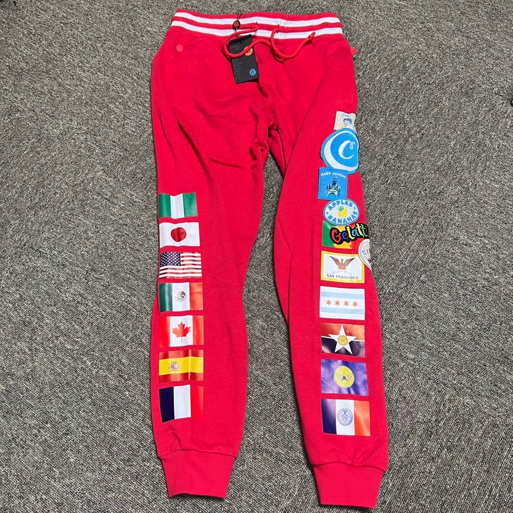 Cookies SF Award Tour Red Embroidered Patch Sweatpants Men Size Md Women Size Lg